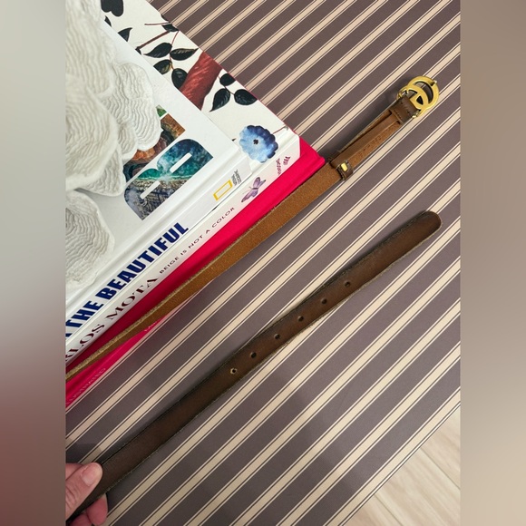 Gucci Brown Leather Double G Buckle Belt - Picture 4 of 7